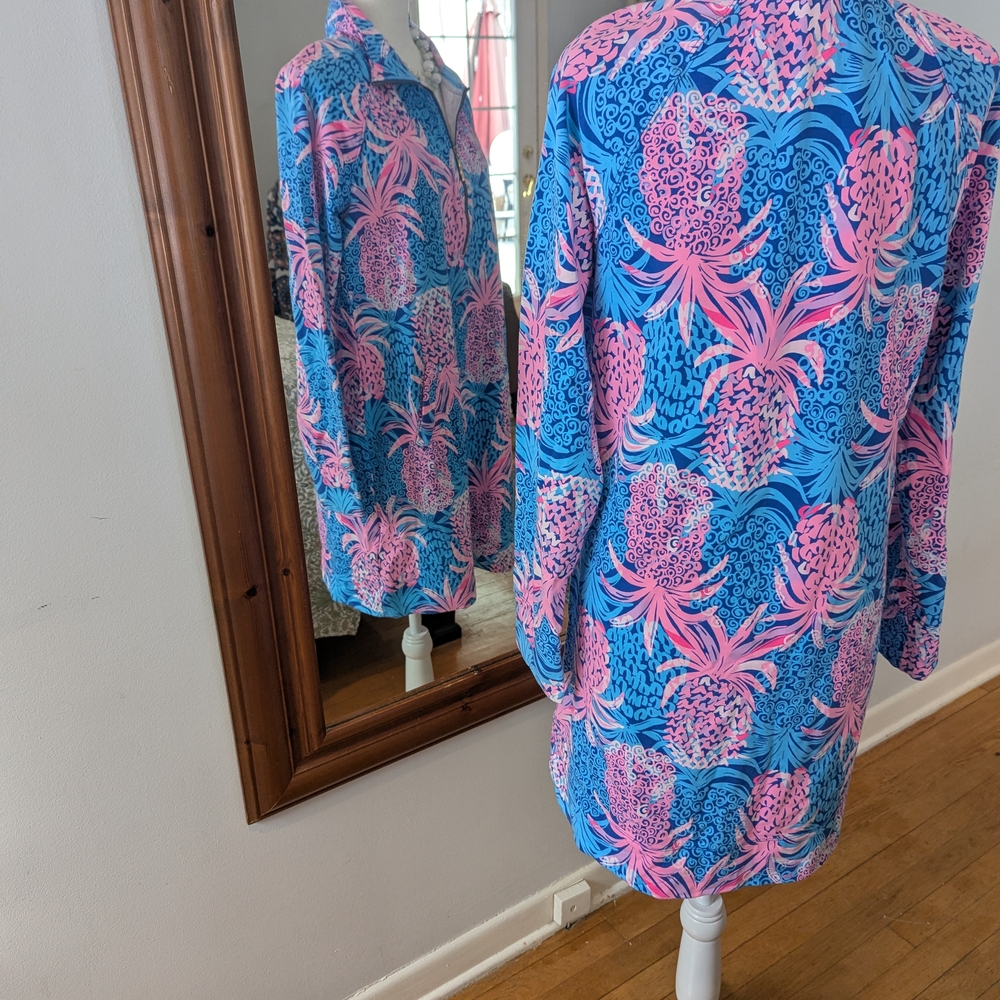 NWOT Lilly Pulitzer Skipper Blue and Pink Long Sleeve Dress - Picture 4 of 11